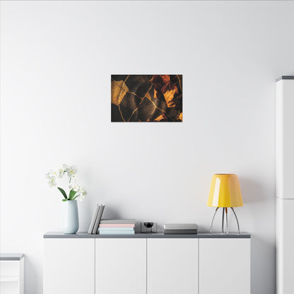 Resilient Shadow Play Canvas Art - Crackle Gold Kintsugi