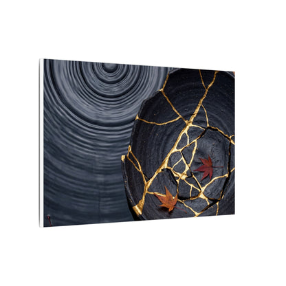 Philosophical Water Ripple Canvas Art - Gold Repair Kintsugi