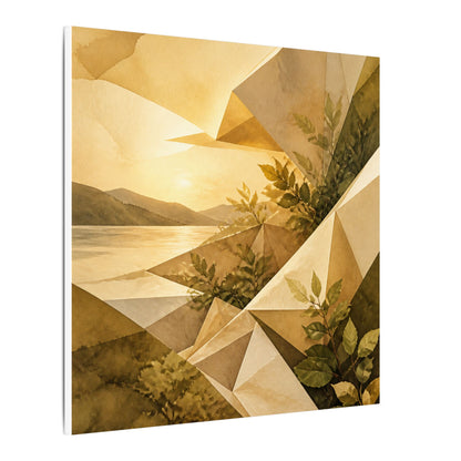 Golden Hour Paper Fold Canvas Art - Japandi Ma