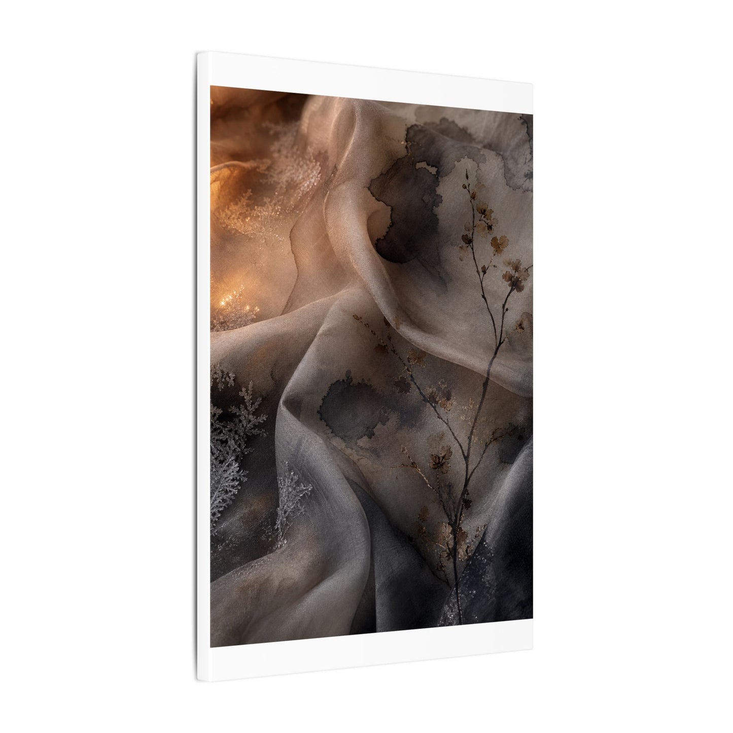 Japandi Silk Drape in Candlelight | Watercolor Canvas Art