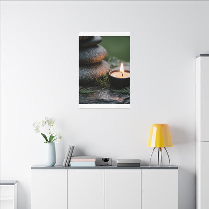 Warm River Stones Canvas Art - Japanese Pattern Japandi