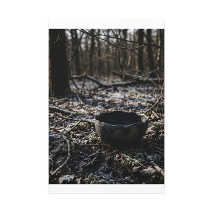 Dappled Ceramic Bowl Canvas Art - Dark Japandi Kanso