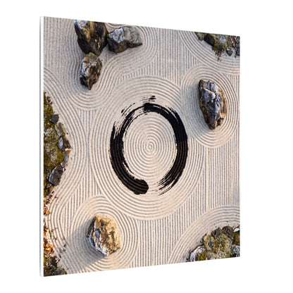 Rock Garden Canvas Art | Winter Zen Enso Art