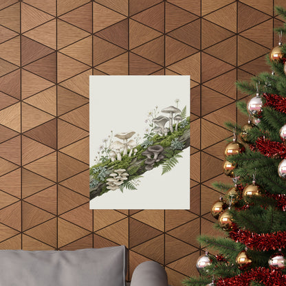 Dried Flowers Japanese Pattern Wall Art Print | Cozy Japandi Art