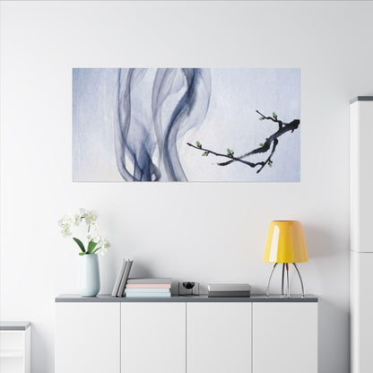 Incense Smoke Spring Canvas Art | Zen Tranquil Design