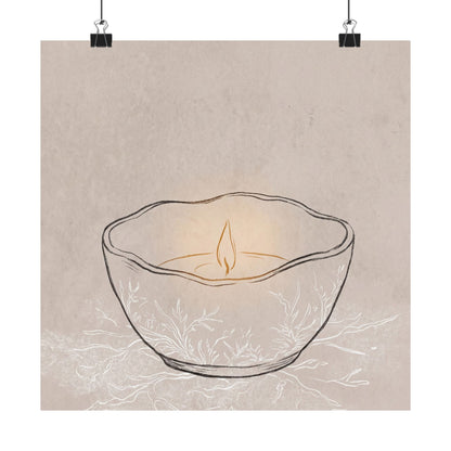 Ceramic Bowl Winter Wall Art Print | Japandi Warm Design Art Print