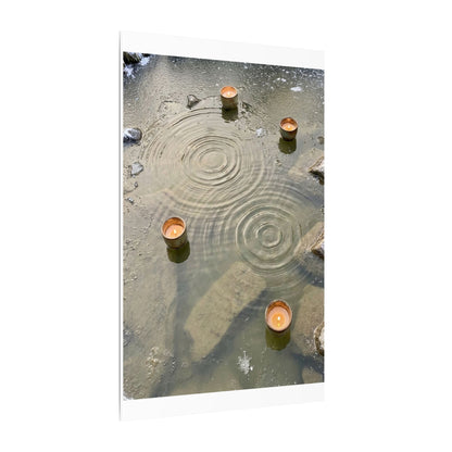 Water Ripple Canvas Art | Winter Japandi Japanese Pattern Art