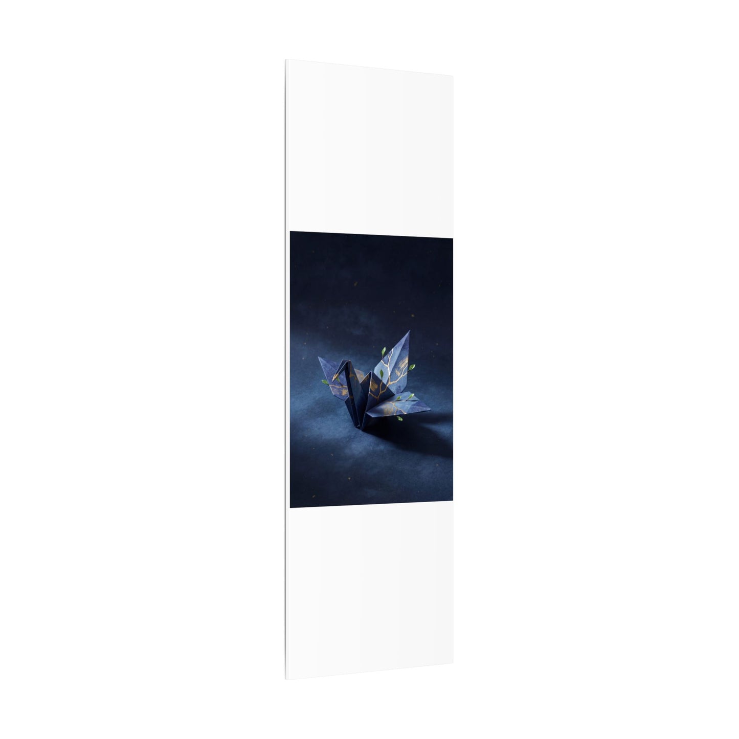 Kintsugi Paper Fold in Moonlight | Crackle Gold Canvas Art