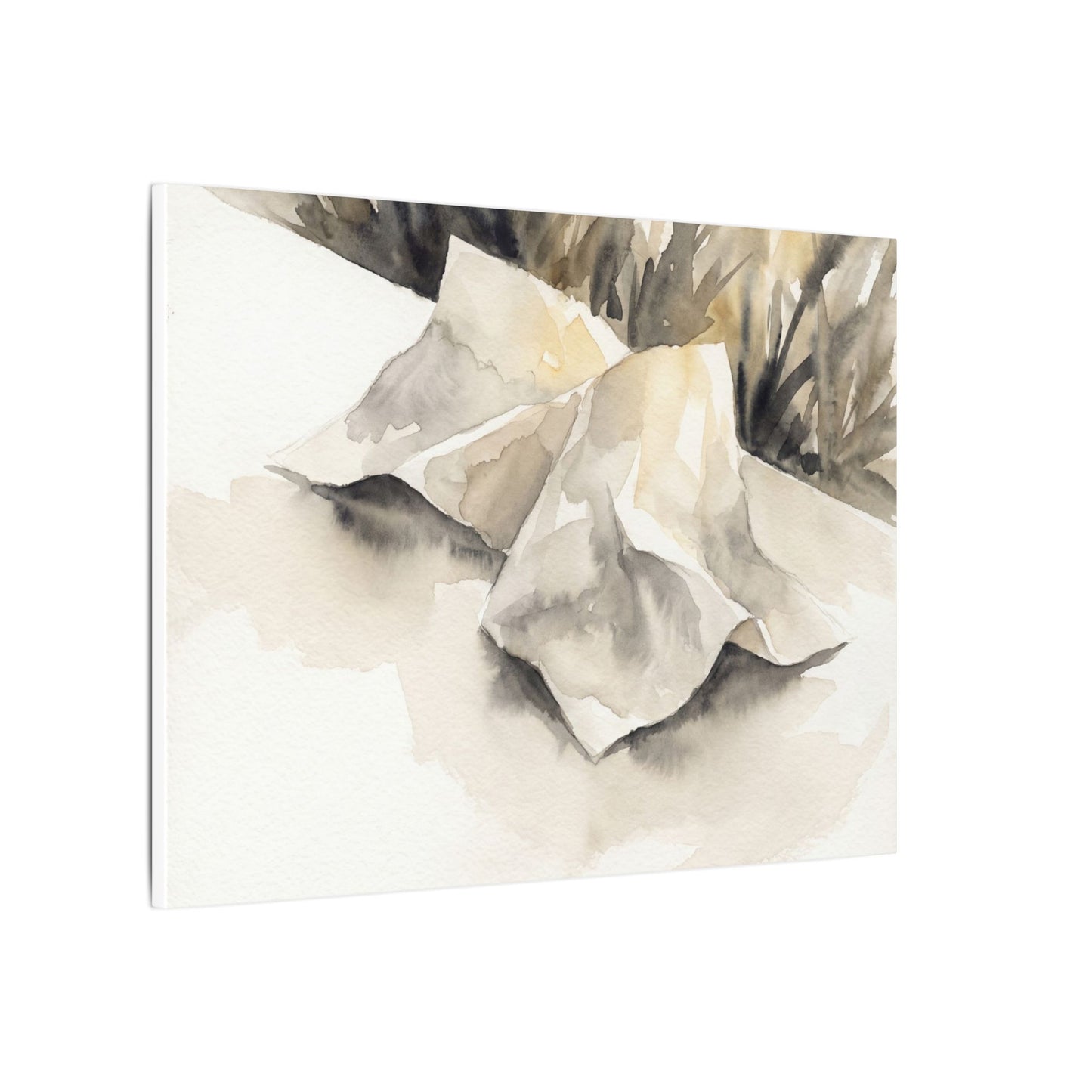 Paper Fold Watercolor Canvas Art | Warm Japandi Art