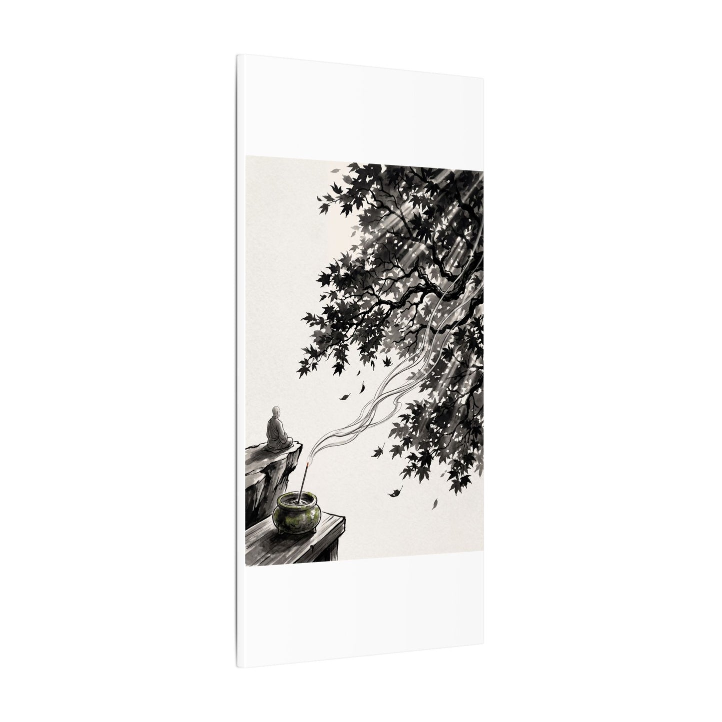 Serene Incense Smoke Canvas Art - Ukiyo E Inspired Zen