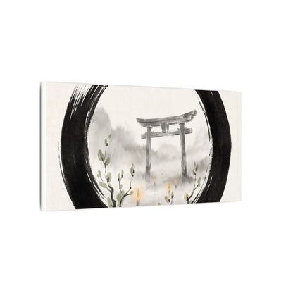 Spring Torii Gate Enso Canvas Art | Tranquil Decor