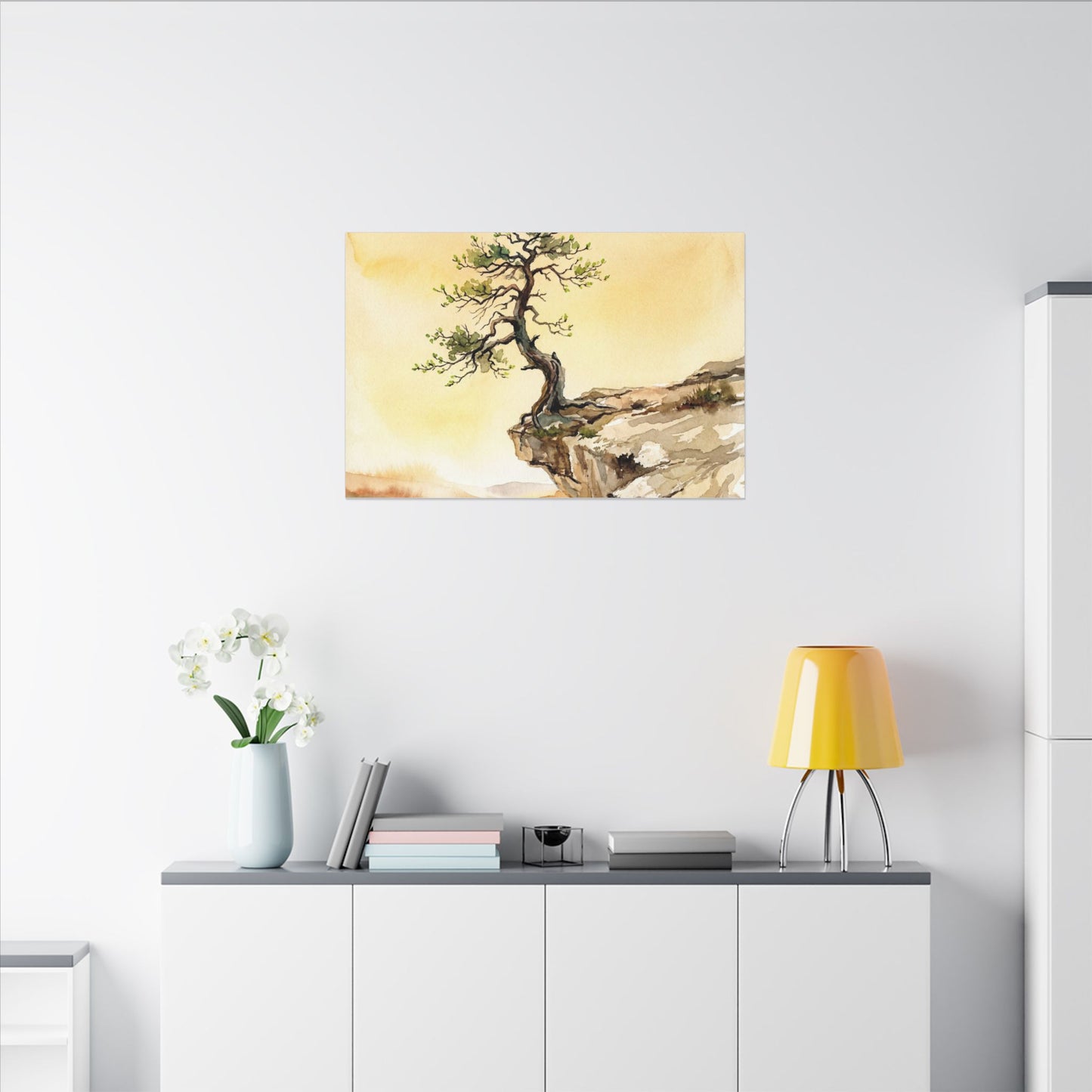 Golden Hour Pine Tree Canvas Art - Japandi Fukinsei