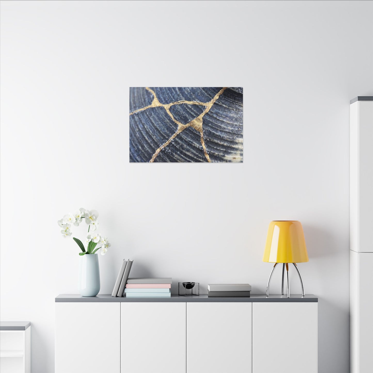 Shibui Water Ripple Canvas Art - Kintsugi Gold Repair