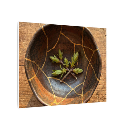 Ceramic Bowl Gold Repair Canvas Art | Resilient Kintsugi Art