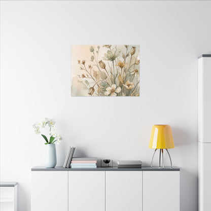Summer Dried Flowers Watercolor Canvas Art | Elegant Decor Art Print