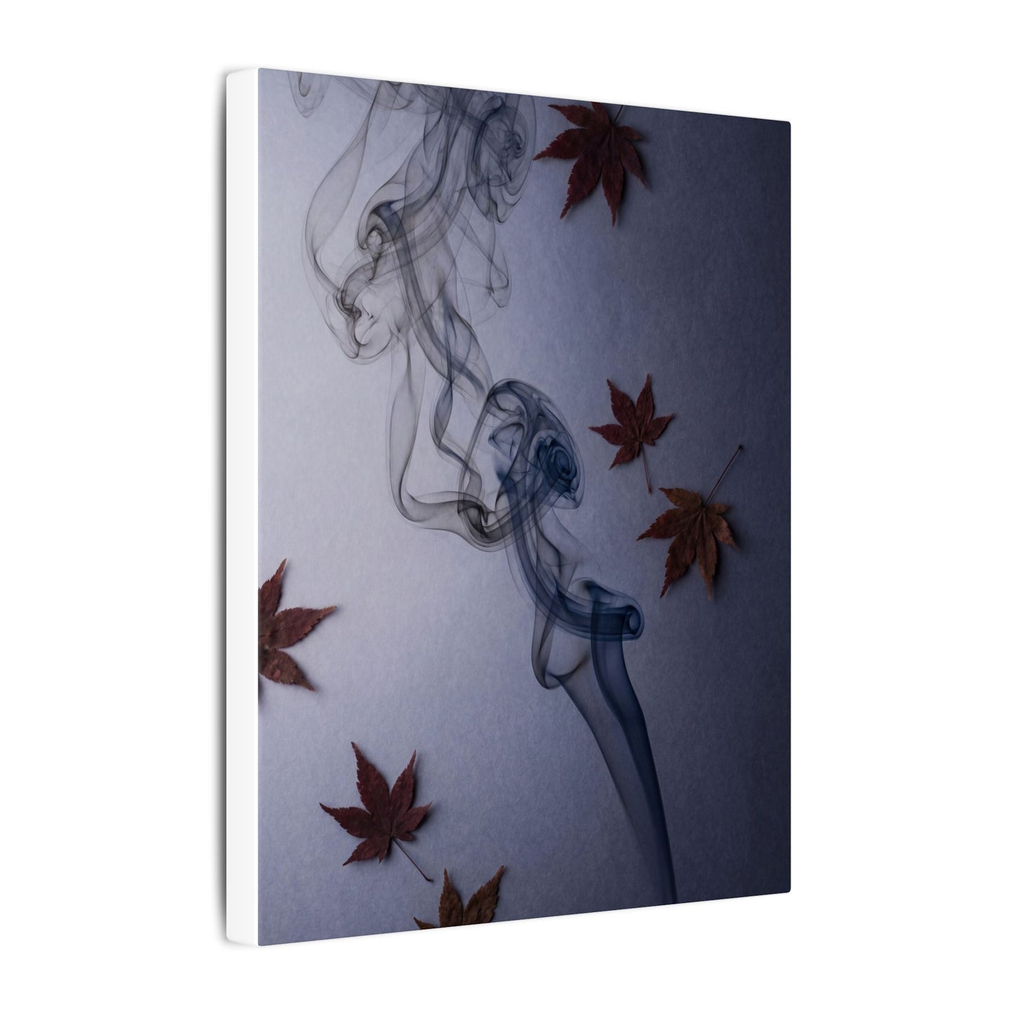 Dark Japandi Incense Smoke in Dawn | Moody Minimal Canvas Art