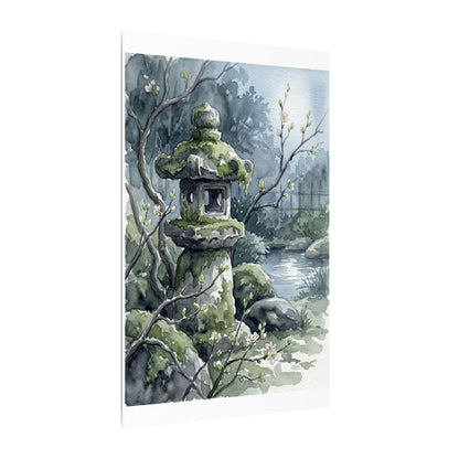 Moonlight Stone Lantern Canvas Art - Japandi Seijaku