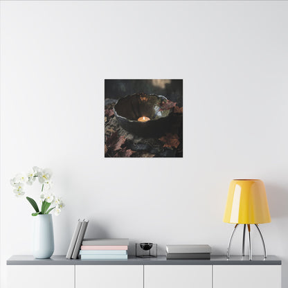 Candlelight Ceramic Bowl Canvas Art - Dark Japandi Kanso