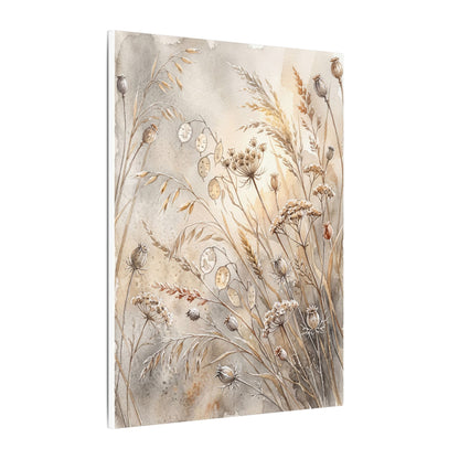 Winter Dried Flowers Watercolor Canvas Art | Warm Decor