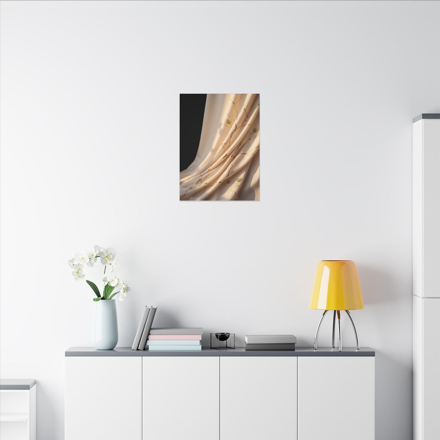 Golden Hour Silk Drape Canvas Art - Kintsugi Fukinsei