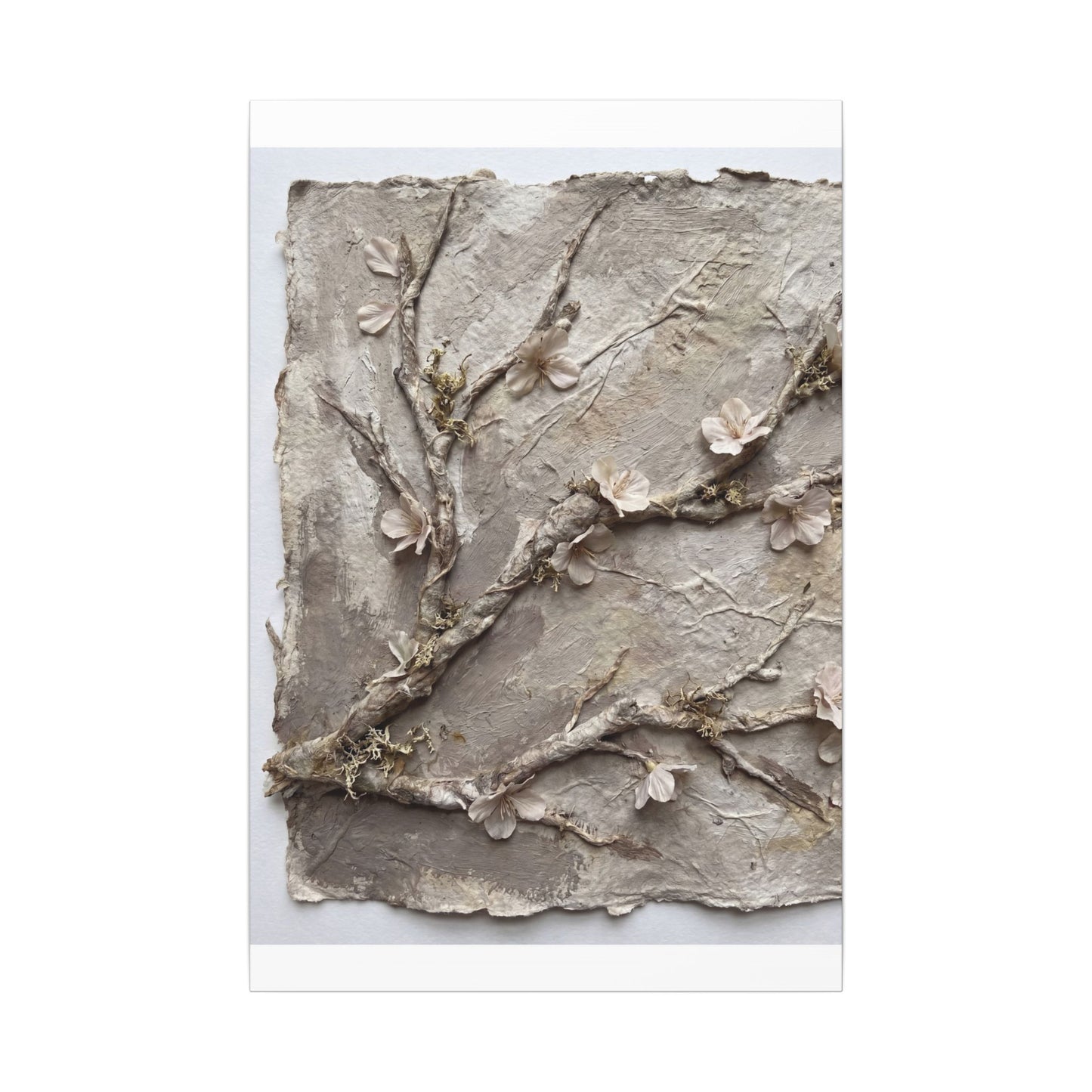 Summer Cherry Blossom Texture Canvas Art | Earthy Decor