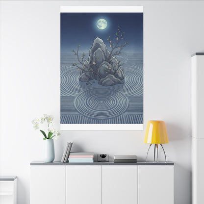 Spring Rock Garden Ukiyo E Inspired Canvas Art | Tranquil Decor