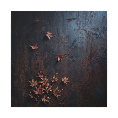 Moonlight Rust Patina Canvas Art - Dark Japandi Mono No Aware