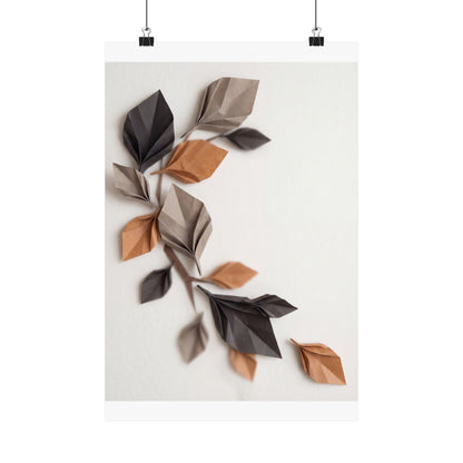 Paper Fold Wall Art Print | Autumn Japandi Minimal Line Art Art Print