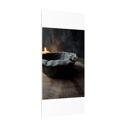 Ceramic Bowl Canvas Art | Winter Dark Japandi Shadow Zen Art