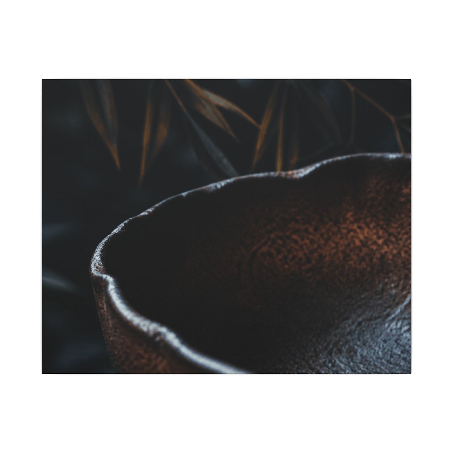 Luxurious Ceramic Bowl Canvas Art - Shadow Zen Dark Japandi
