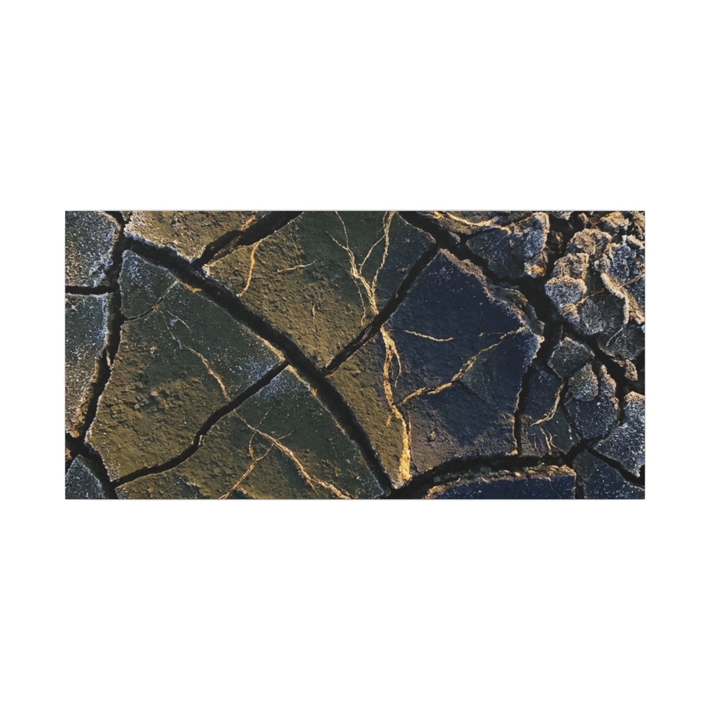 Winter Cracked Earth Moody Minimal Canvas Art | Atmospheric Decor