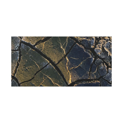 Winter Cracked Earth Moody Minimal Canvas Art | Atmospheric Decor
