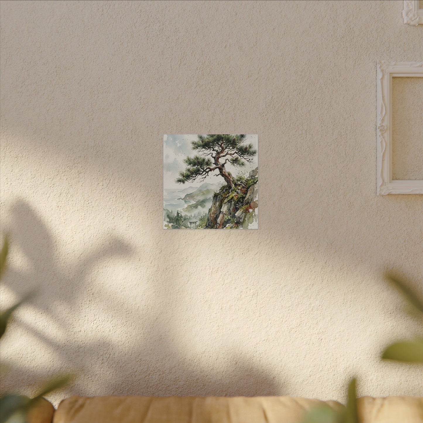 Pine Tree Spring Canvas Art | Japandi Neutral Design