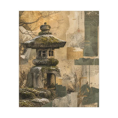 Elegant Stone Lantern Canvas Art - Texture Japandi