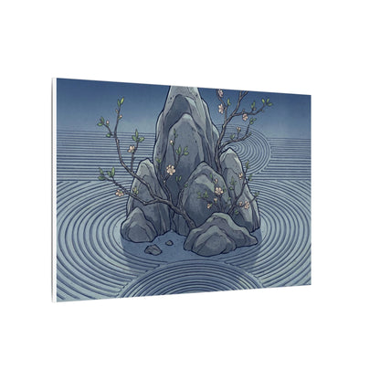 Spring Rock Garden Ukiyo E Inspired Canvas Art | Tranquil Decor