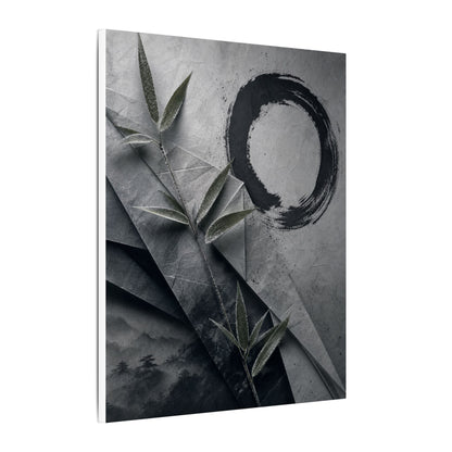 Winter Paper Fold Enso Canvas Art | Serene Decor