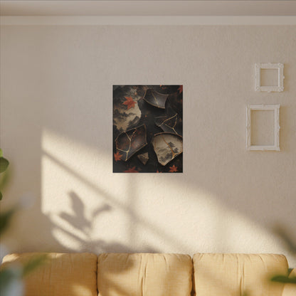Broken Pottery Gold Vein Canvas Art | Philosophical Kintsugi Art