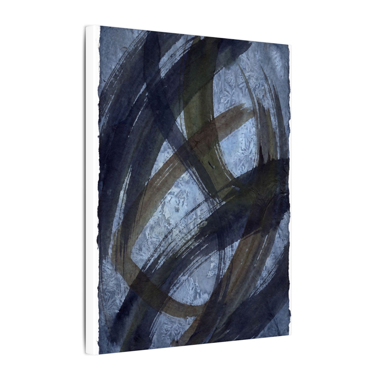 Ink Brushstroke Canvas Art | Winter Dark Japandi Shadow Zen Art