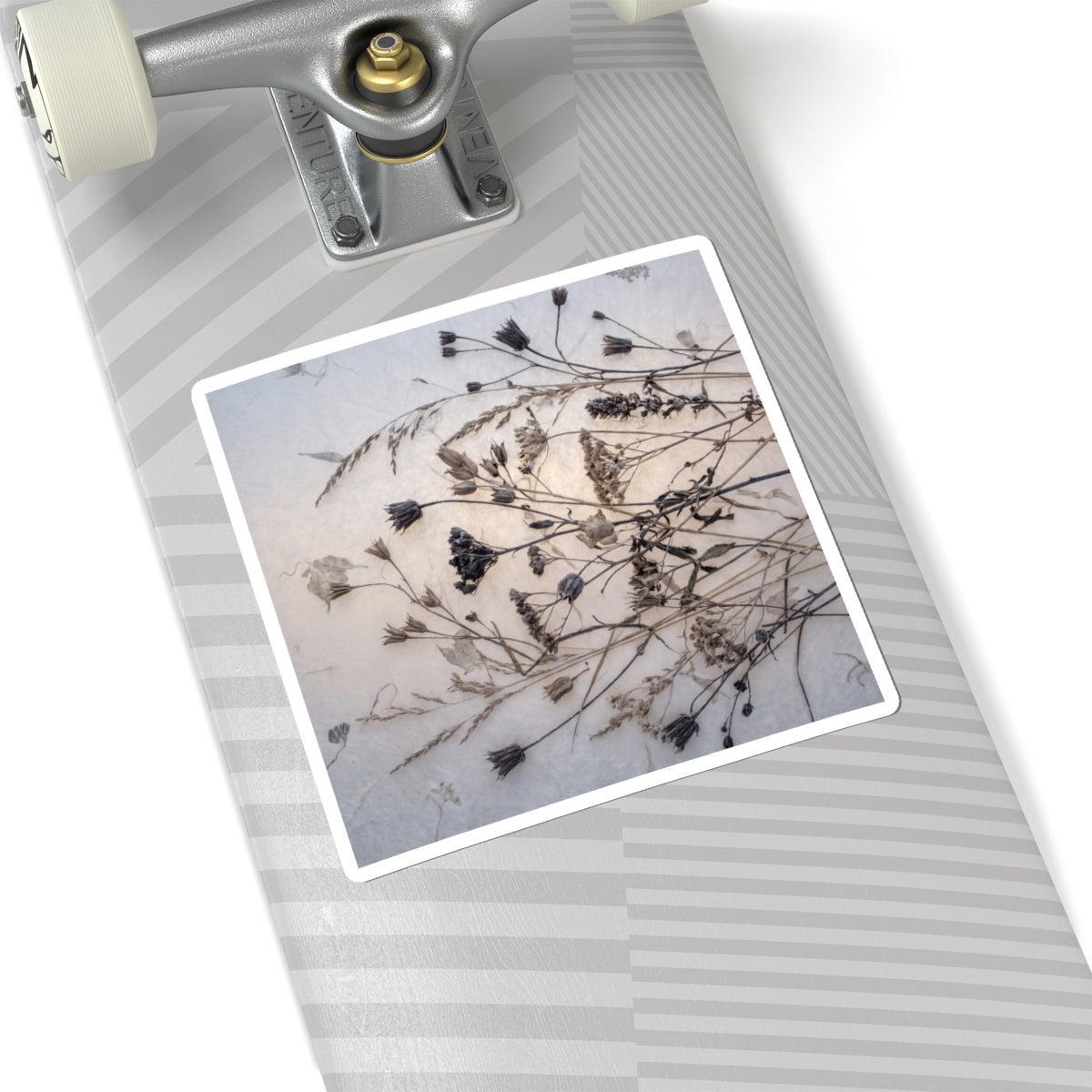 Japandi Dried Flowers in Dawn | Japanese Pattern Sticker Art Print