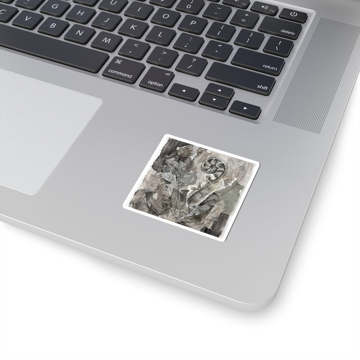 Elegant Fern Unfurling Sticker - Texture Japandi