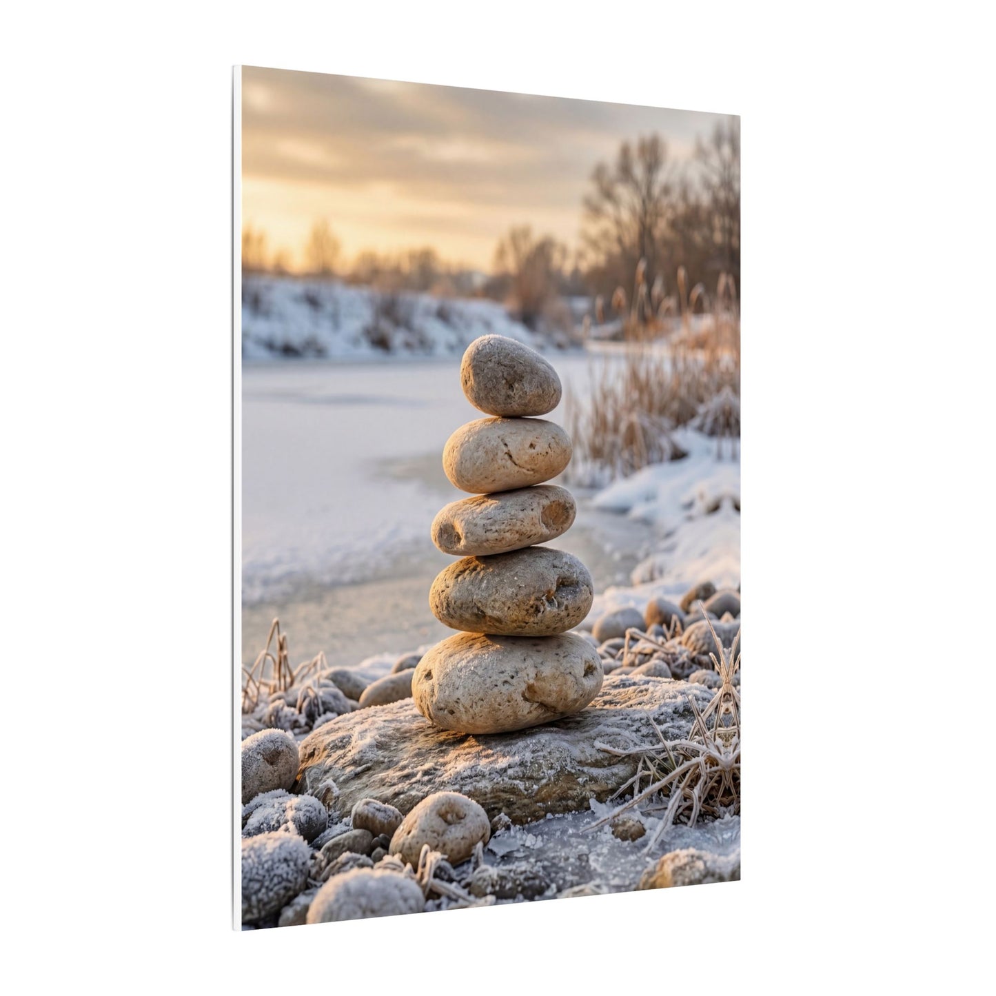 Ma River Stones Canvas Art - Japandi Japanese Pattern