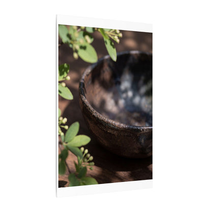 Ceramic Bowl Shadow Zen Canvas Art | Moody Dark Japandi Art