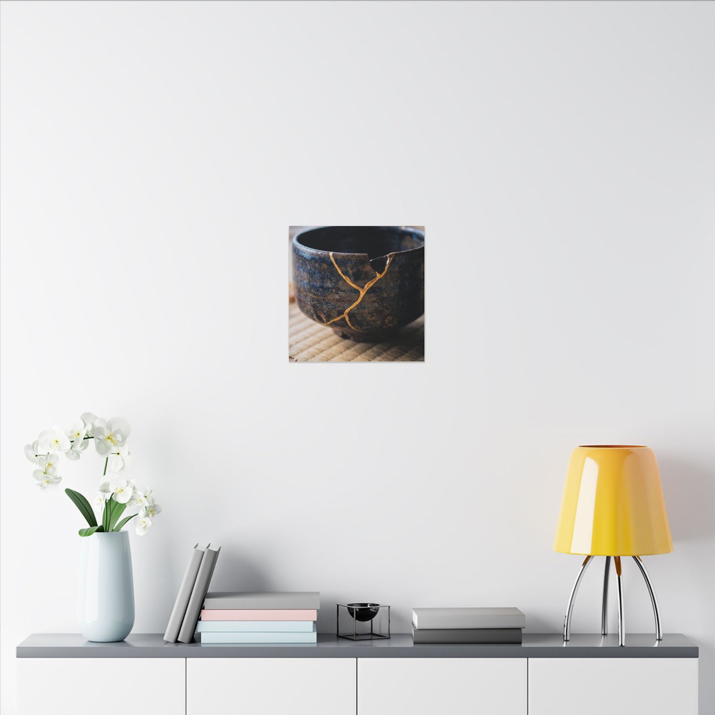 Tea Ceremony Autumn Canvas Art | Kintsugi Healing Design