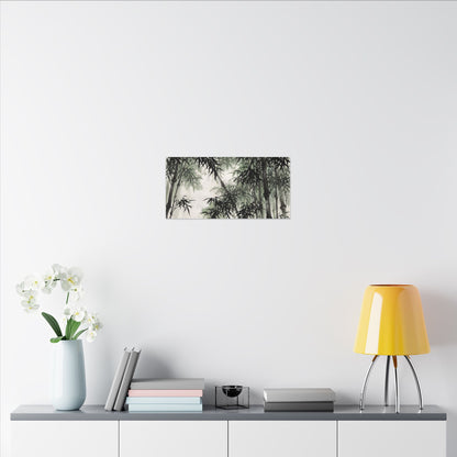 Zen Bamboo Grove in Overcast | Sumi E Canvas Art