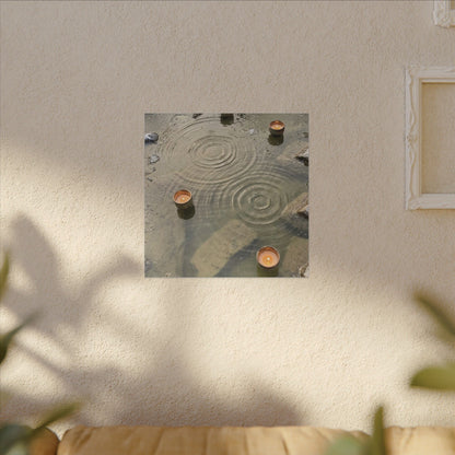 Water Ripple Canvas Art | Winter Japandi Japanese Pattern Art