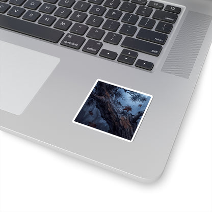 Kanso Pine Tree Sticker - Dark Japandi Shadow Zen
