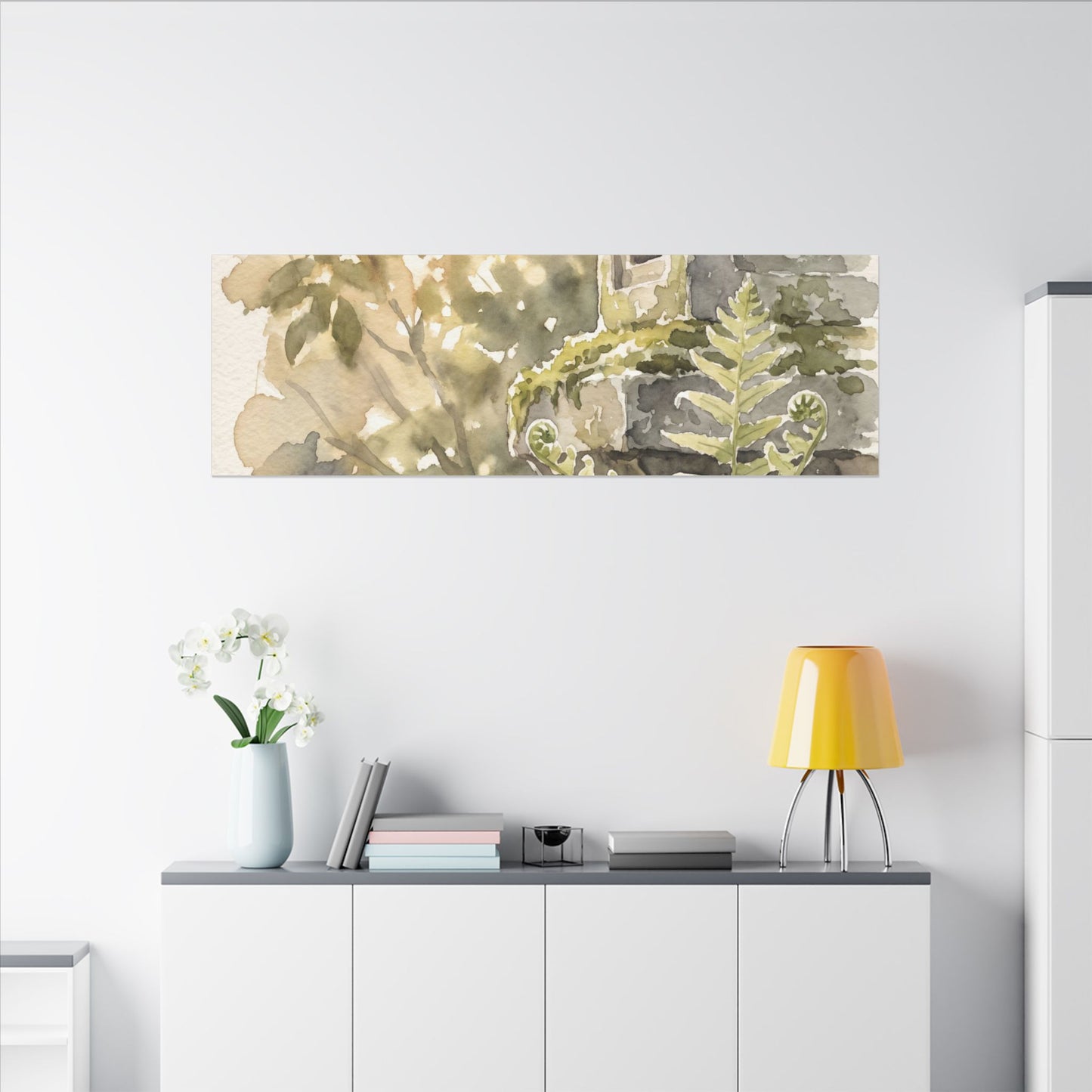 Earthy Stone Lantern Canvas Art - Watercolor Japandi