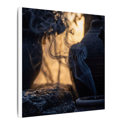 Incense Smoke Canvas Art | Winter Dark Japandi Shadow Zen Art