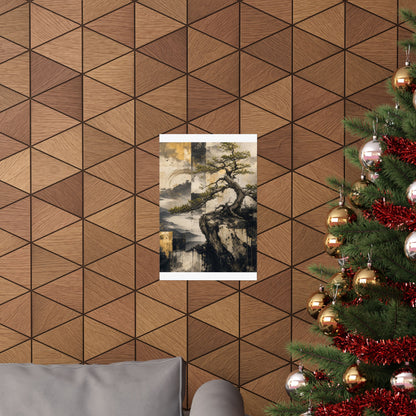 Pine Tree Japanese Pattern Wall Art Print | Cozy Japandi Art
