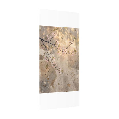 Summer Cherry Blossom Texture Canvas Art | Neutral Decor